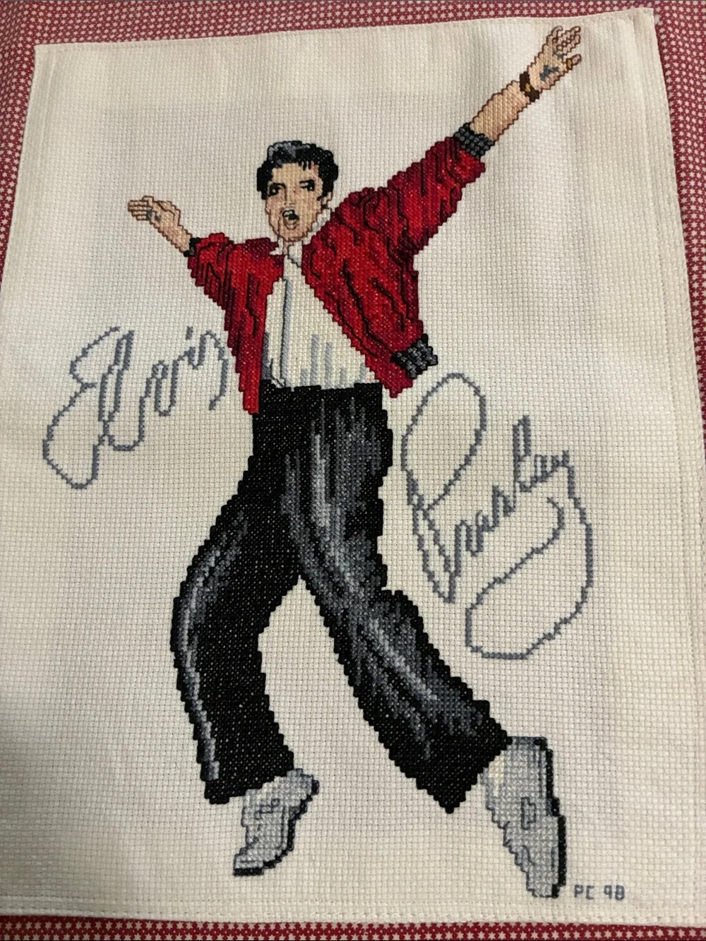 Elvis Presley Cross Stitched Pillow Sham